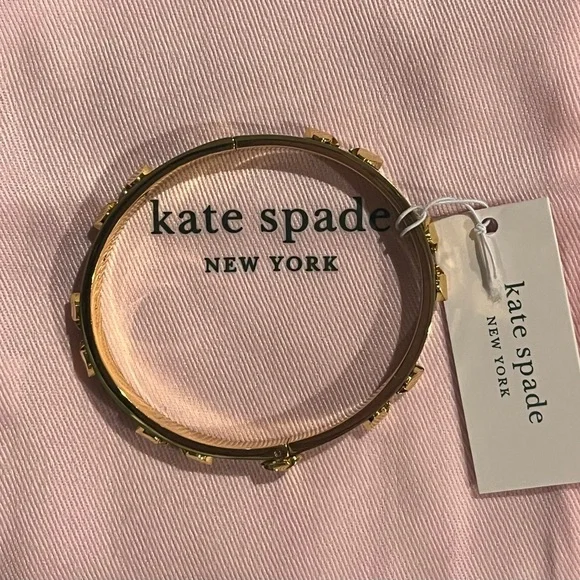 Kate Spade Black and Gold Heritage Spade Bangle Bracelet new with dust bag - Picture 2 of 8